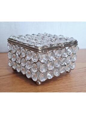 Nanette Lepore Silver Crystal Bejeweled Jewelry Box